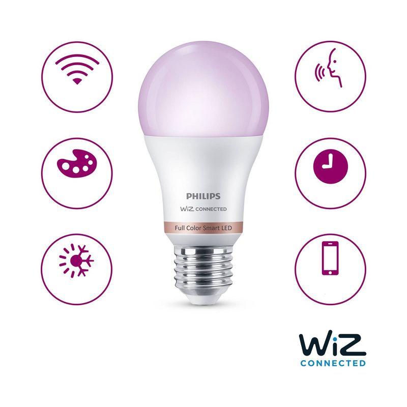 Philips 2pk 8.8W Smart LED Wi-Fi and Bluetooth A19 Color: Energy Star, Dimmable, 800 Lumens, Apple HomeKit Compatible