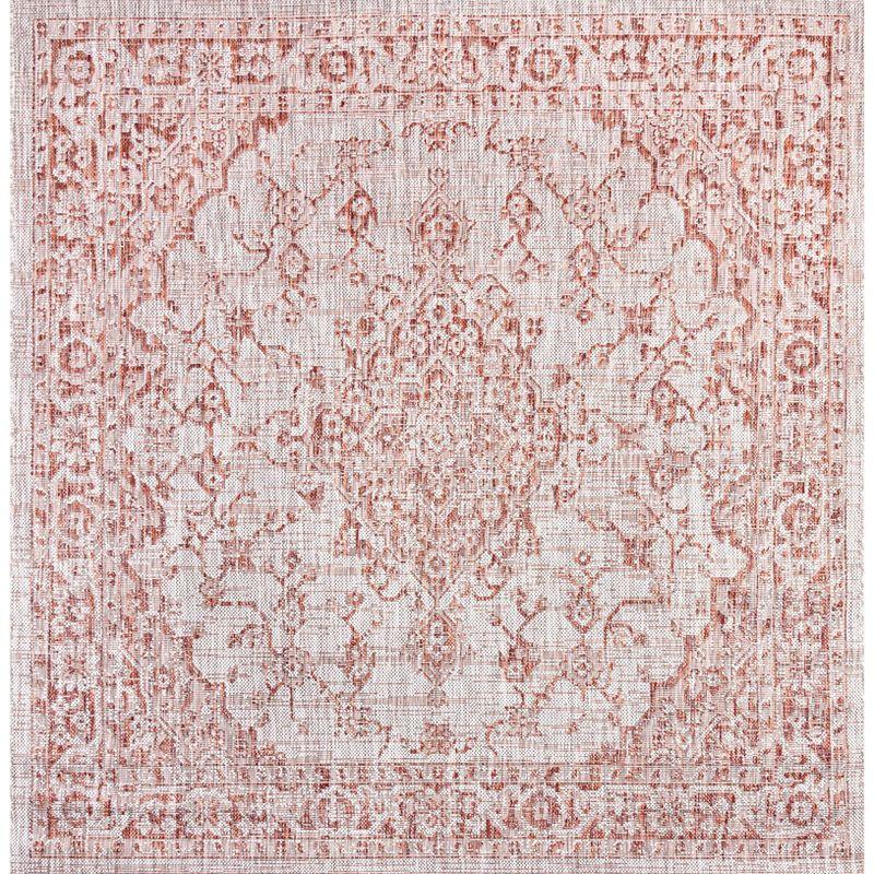 Rozetta Boho Medallion Textured Weave Indoor/Outdoor Area Rug  - JONATHAN Y