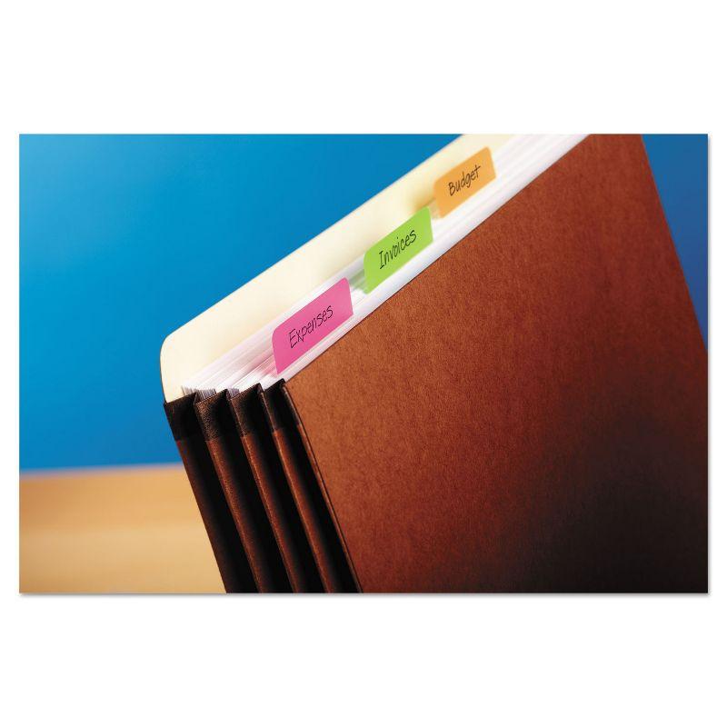 Post-it File Tabs 2 x 1 1/2 Solid Flat Assorted Bright 24/Pack 686PLOY