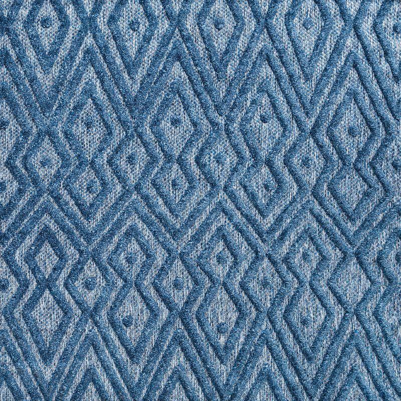 5' x 5' Balansat Moroccan Diamond Indoor/Outdoor Area Rug, Navy - JONATHAN Y