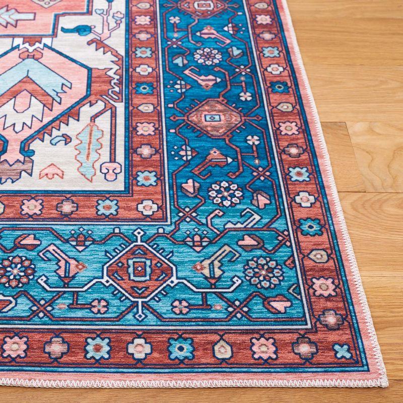 Arizona ARZ105 Power Loomed Machine Washable Area Rug - Rust/Navy - 4'x6' - Safavieh.