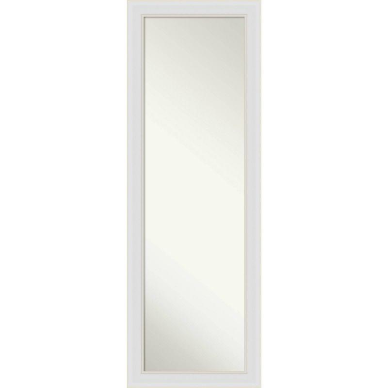18" x 52" Flair Framed On the Door Mirror Soft White - Amanti Art: Modern Rectangle, Polystyrene Frame, No Assembly Required
