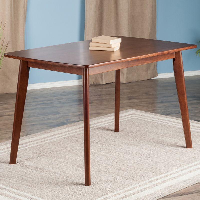 Shaye Dining Table Walnut - Winsome: Solid Wood, Tapered Legs, Contemporary Style, Seats 4