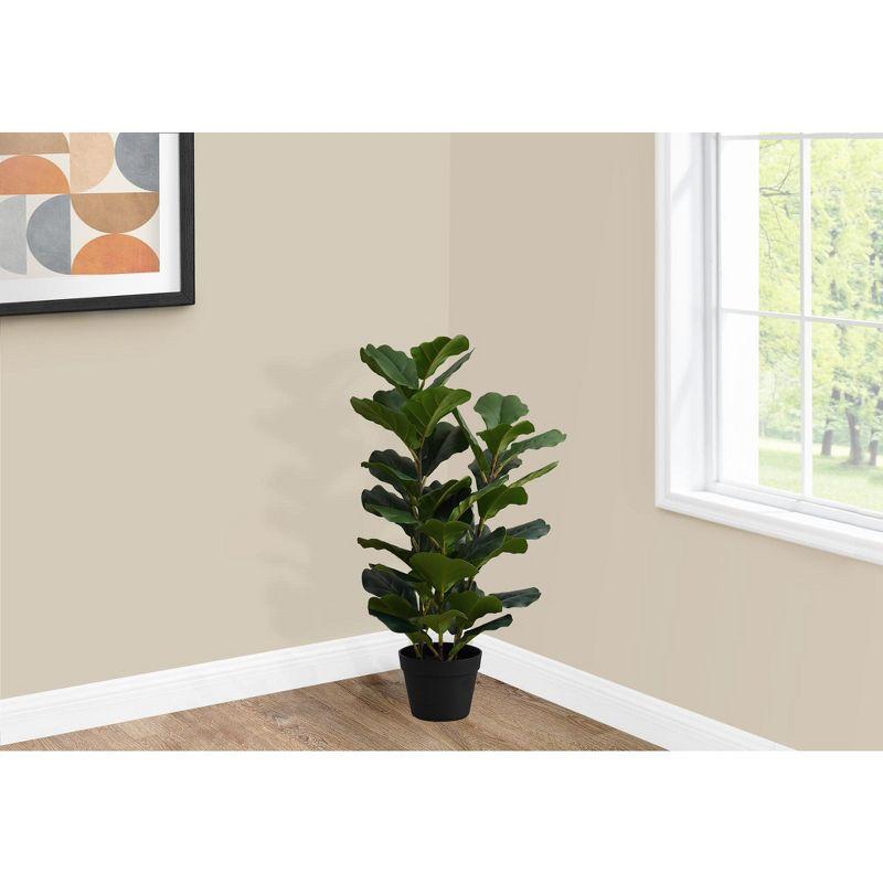 32-Inch Tall Artificial Fiddle Tree with Black Pot