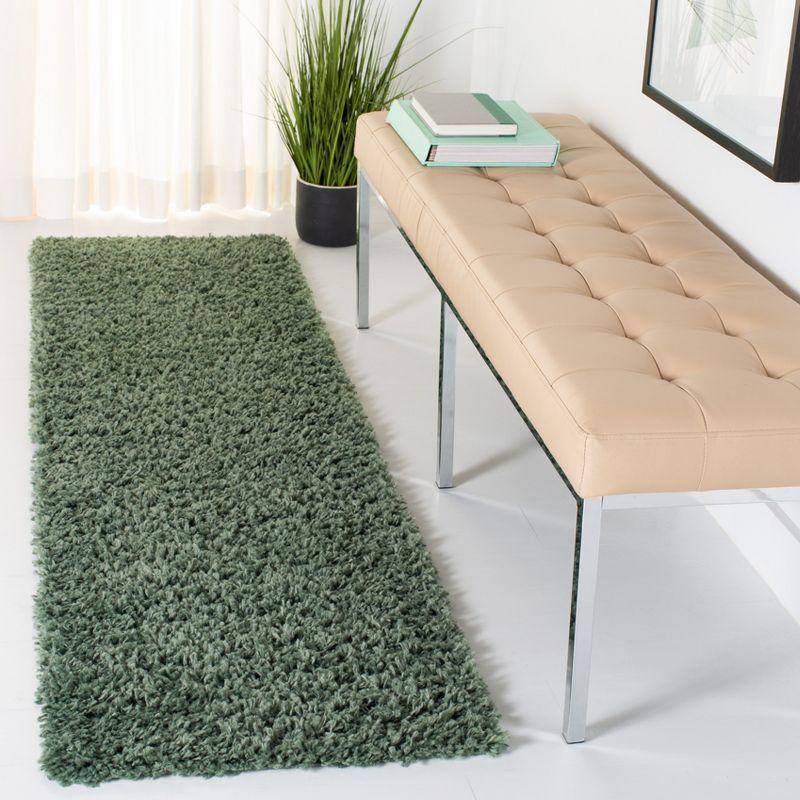 August Shag AUG200 Power Loomed Indoor Runner Rug - Green - 2'x11' - Safavieh