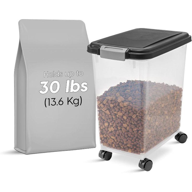 IRIS Airtight Pet Food Storage Containers with Attachable Casters