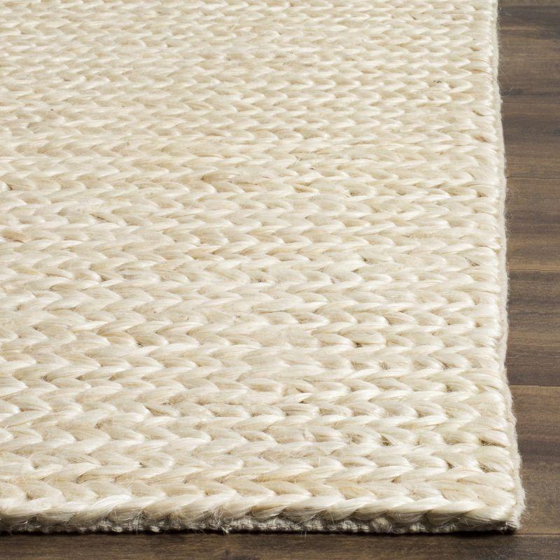 Hand-Knotted Ivory Jute 3' x 5' Non-Slip Area Rug
