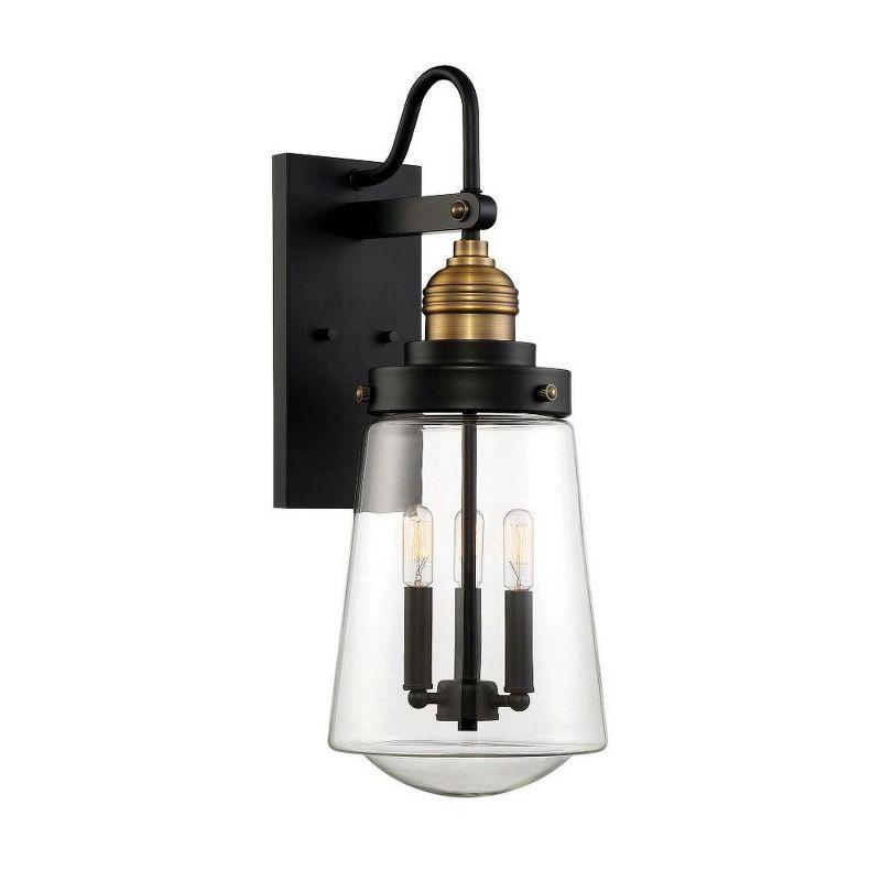 Savoy House Macauley 3 - Light Wall Light in  Vintage Black/Warm Brass