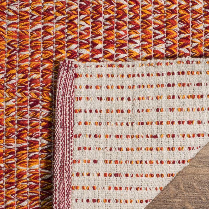 Coastal Breeze Hand-Woven Orange Cotton 4' x 6' Area Rug