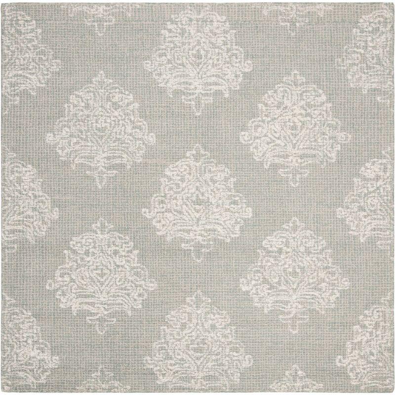 Abstract ABT523 Handmade Indoor Area Rug - Aqua/Ivory - 6'x6' - Safavieh