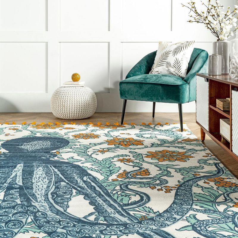 Nuloom Thomas Paul Flatweave Cotton Octopus Indoor Area Rug, 5' x 8', Multi