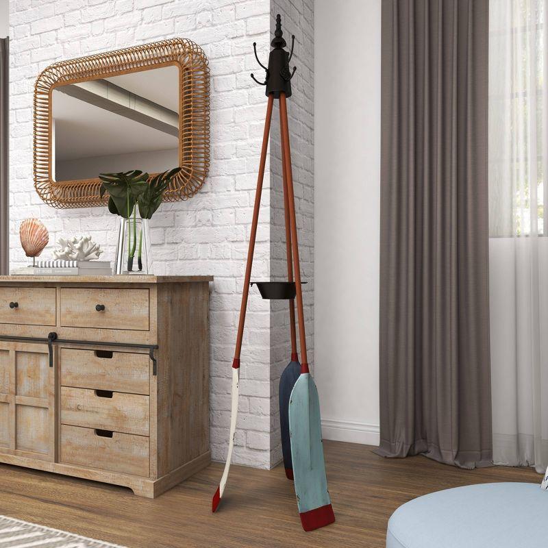 Olivia & May Metal Nautical Style Coat Rack Tripod Base : Iron Frame, 69" Tall, No Surface Treatment, Assembly Required