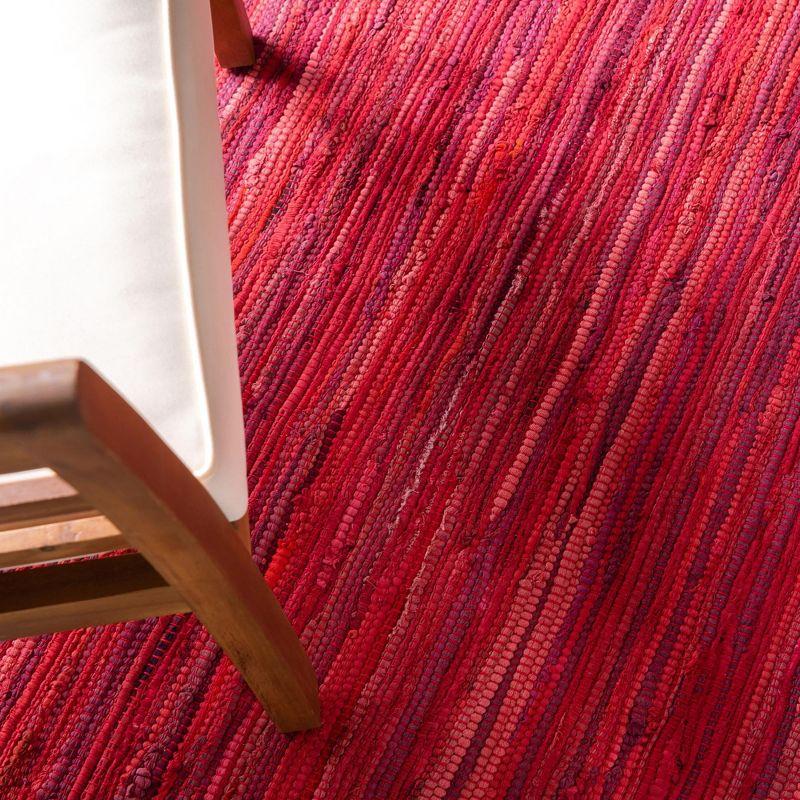 Presley Striped Hand-Knotted Cotton Red Area Rug