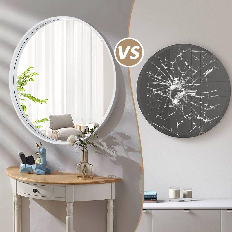 WallBeyond 28" Wood Round Mirror White