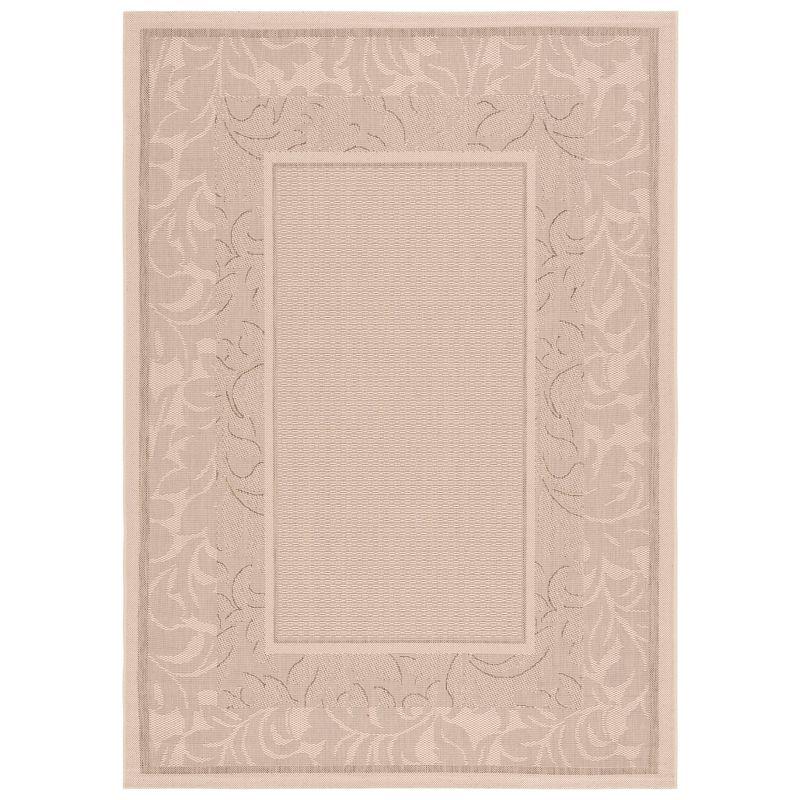Courtyard CY1704 Power Loomed Indoor and Outdoor Area Rug - Natural/Brown - 5'3"x7'7" - Safavieh
