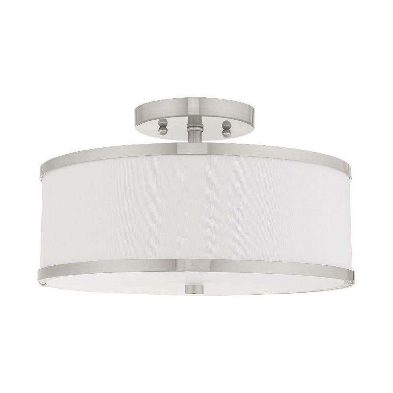 Livex Lighting Park Ridge 2 - Light Semi-Flush Mount in  Brushed Nickel