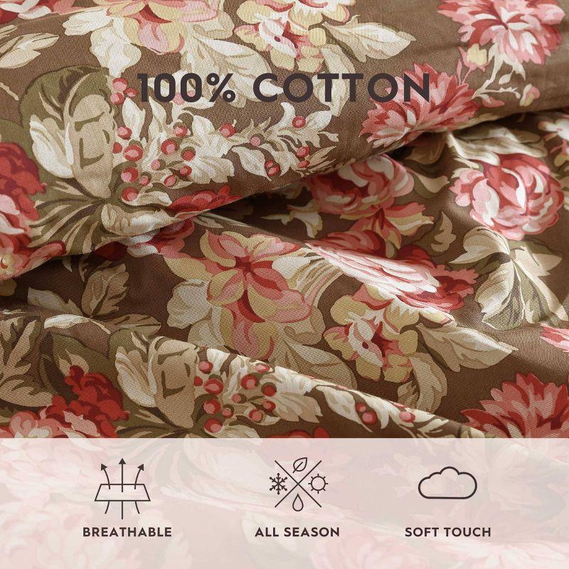 Laura Ashley Laura Ashley Bloomsbury Cotton Reversible Brown Comforter Set