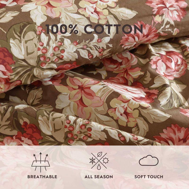 Laura Ashley Bloomsbury Cotton Reversible Brown Comforter Set