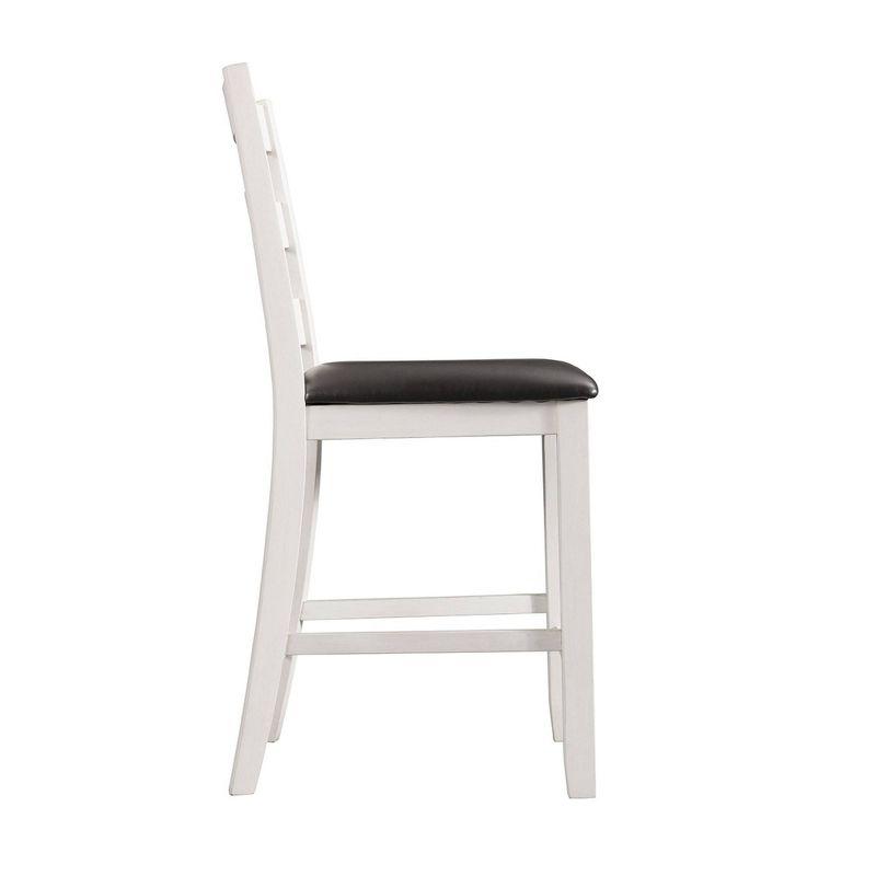 5pc Kona Counter Height Dining Set Brown - Picket House Furnishings: Modern Ladder Back Chairs, Wood Frame