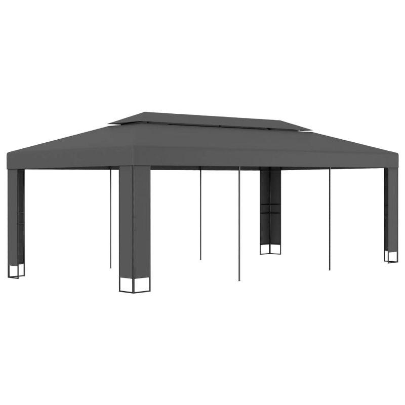 Anthracite Double Roof Steel and Polyester Gazebo 118.1"x236.2"