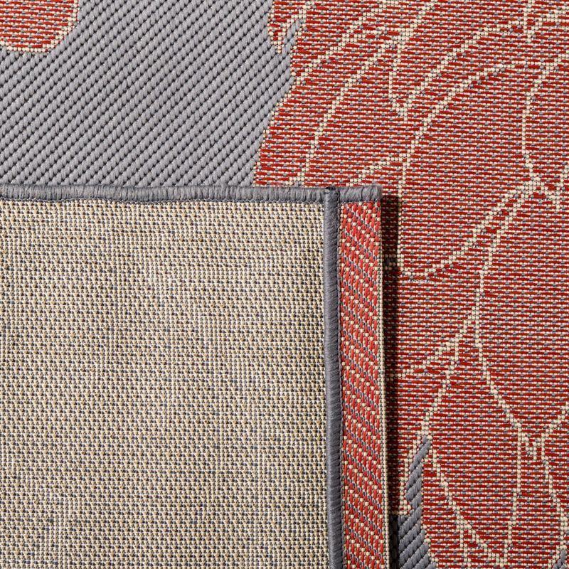 Courtyard CY7321 Power Loomed Indoor and Outdoor Area Rug - Anthracite/Red - 4'x5'7" - Safavieh