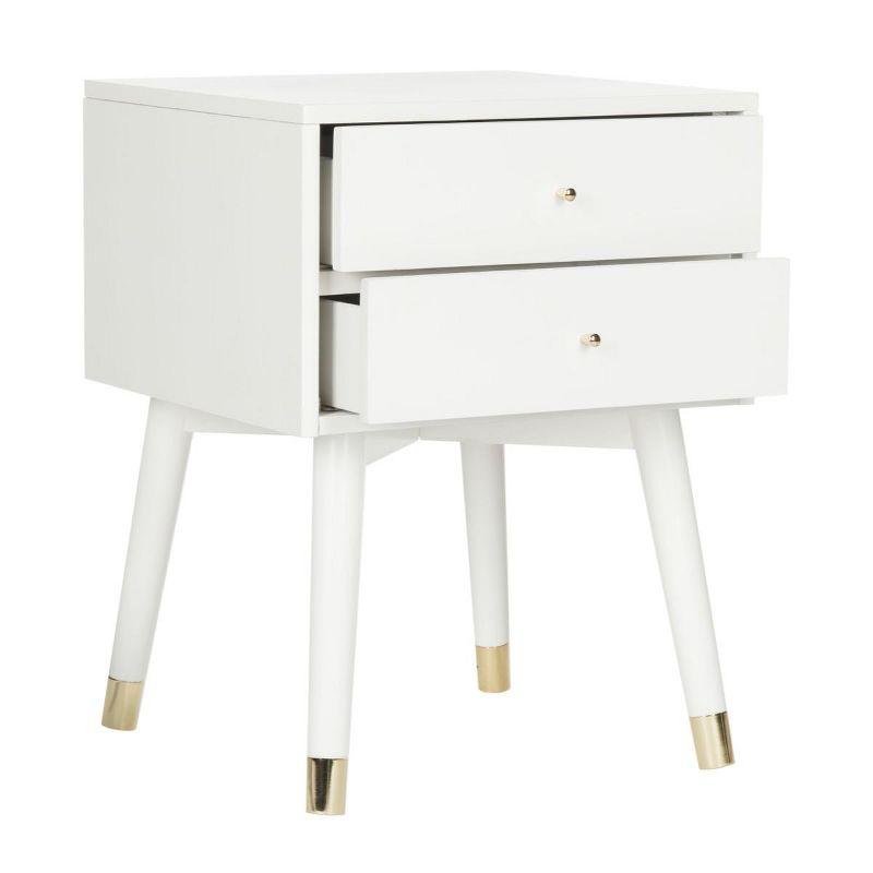 Lyla Retro Nightstand - White/Gold - Safavieh.