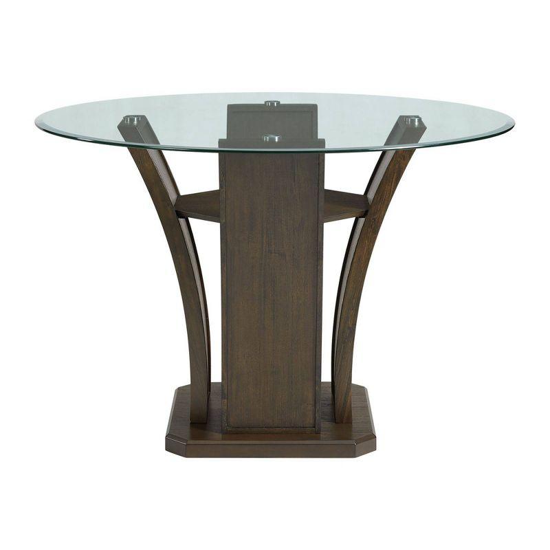 Simms Round Counter Height Dining Table Walnut: Chic Pedestal Base, 4-Seater - Picket House Furnishings