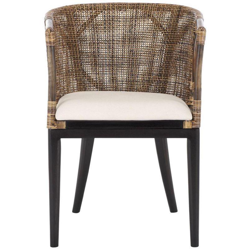 Beningo Arm Chair - SEA4001A - Brown/White - Safavieh
