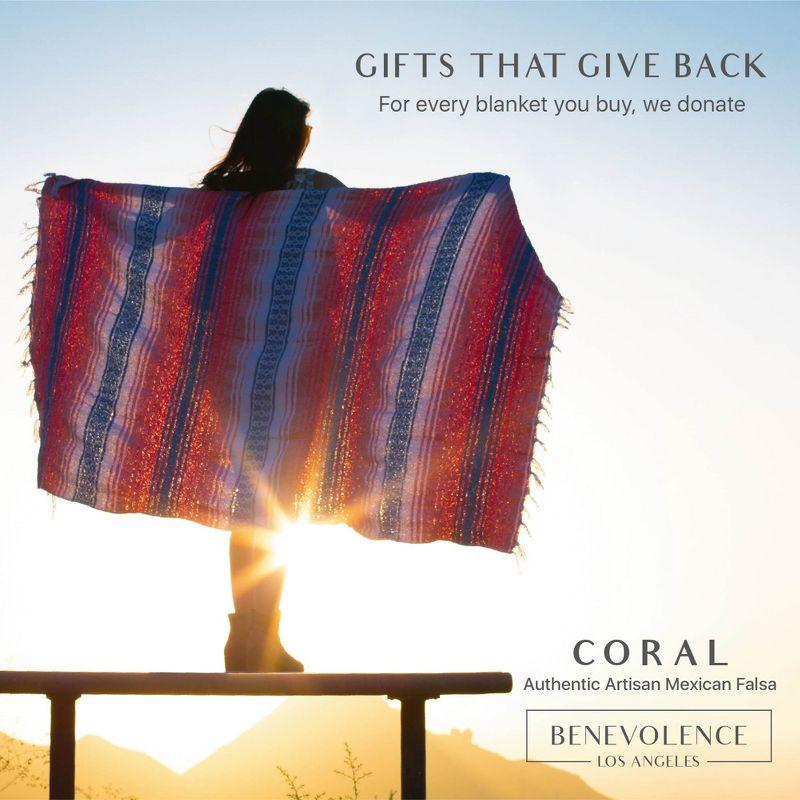 Benevolence LA Authentic Mexican Blanket (70 x 50 in) In Sand