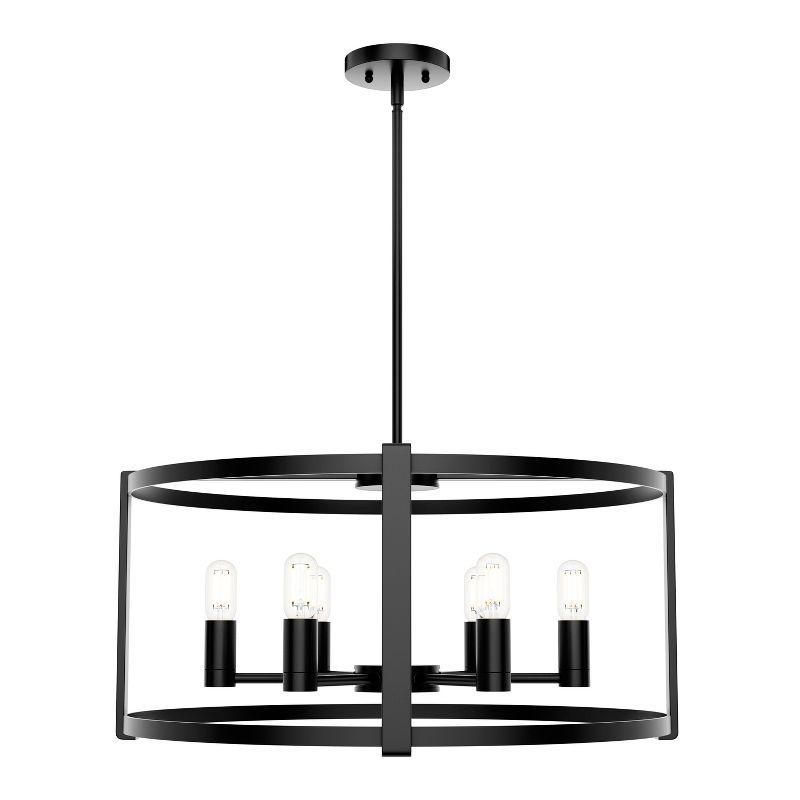 6-Light Astwood Clear Glass Chandelier Ceiling Light Fixture Matte Black - Hunter Fan