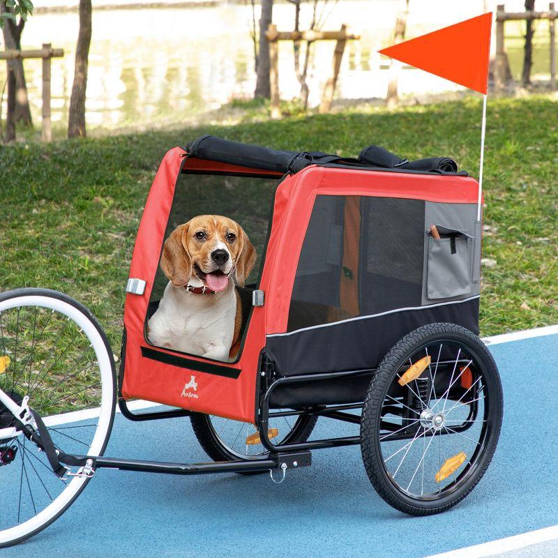 Red Medium Dog Bike Trailer with Suspension System