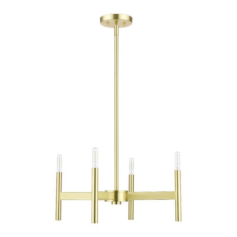 Livex Lighting Copenhagen 4 - Light Chandelier in  Satin Brass