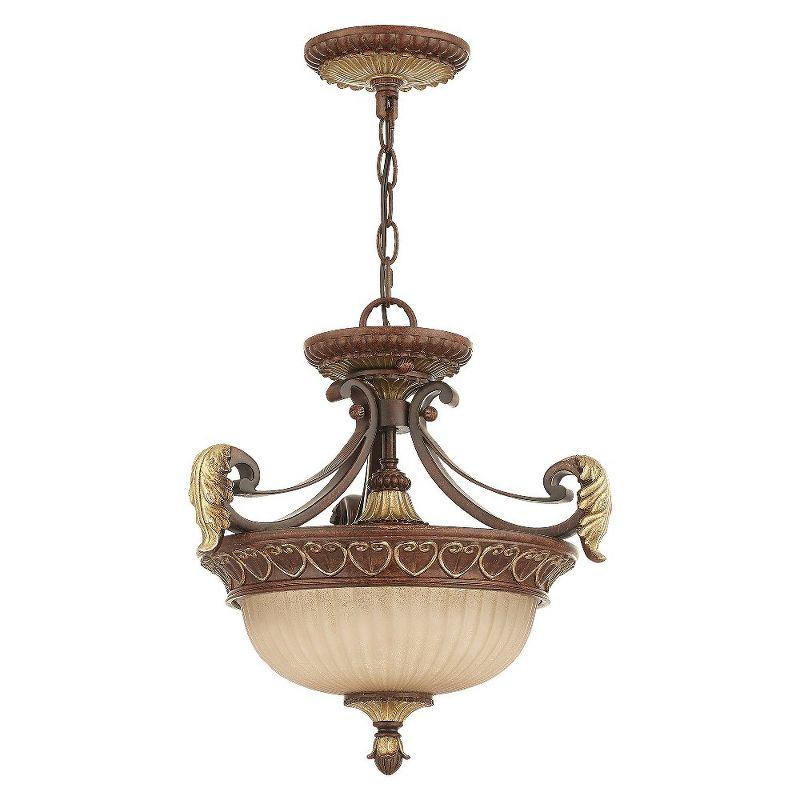 Livex Lighting Villa Verona 2 - Light Pendant in  Verona Bronze/Aged Gold Leaf