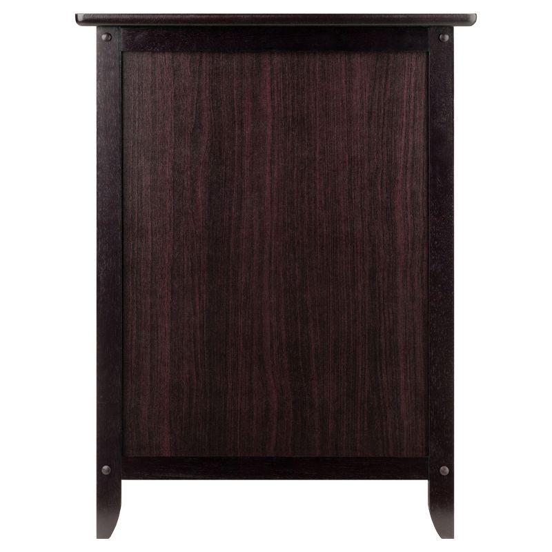 Eugene Nightstand - Espresso - Winsome: Wood Composite Bedside Cabinet with Storage