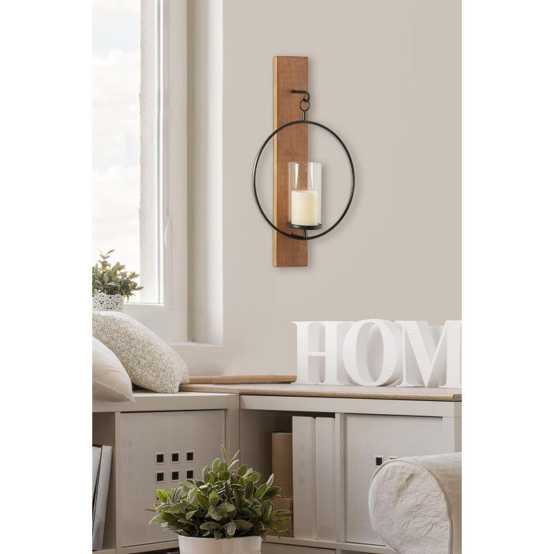 Kate and Laurel Maxfield Wood and Metal Wall Sconce