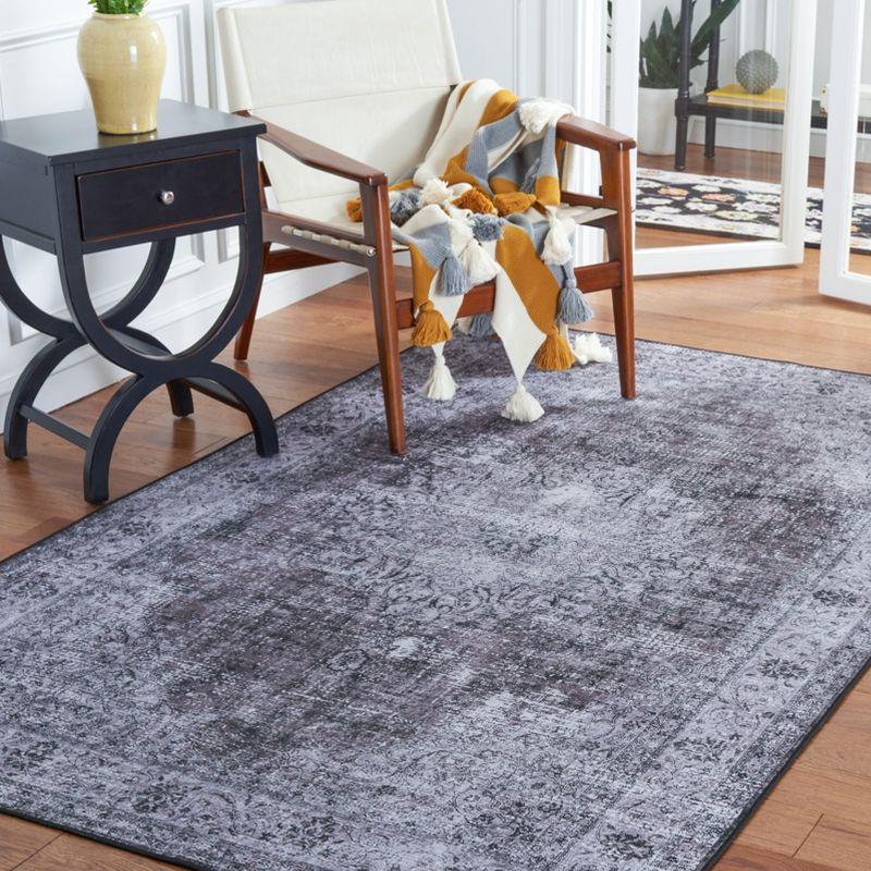 Tucson Donovan Black/Grey 8' x 10' Synthetic Washable Rug