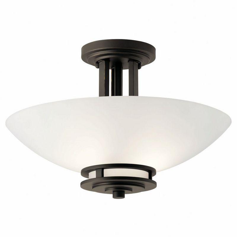 Hendrik Olde Bronze 15" Distressed Semi-Flush Ceiling Bowl Light