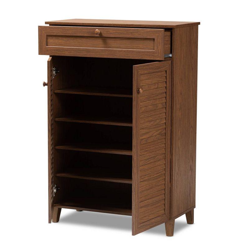 Shelf Wood Shoe Storage Cabinet with Drawer Coolidge - Baxton Studio