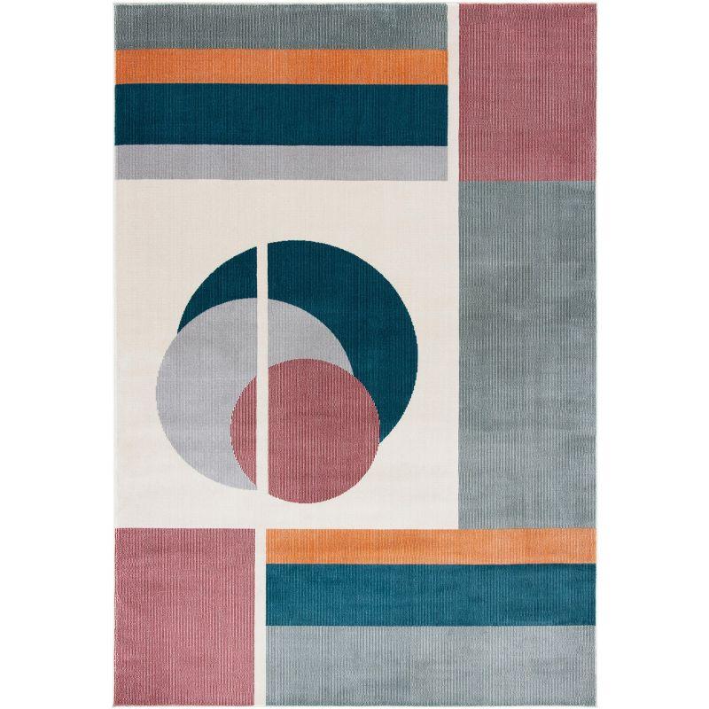 Orwell ORW364 Power Loomed Indoor Area Rug - 5'3"x7'7" - Beige/Dark Teal - Safavieh
