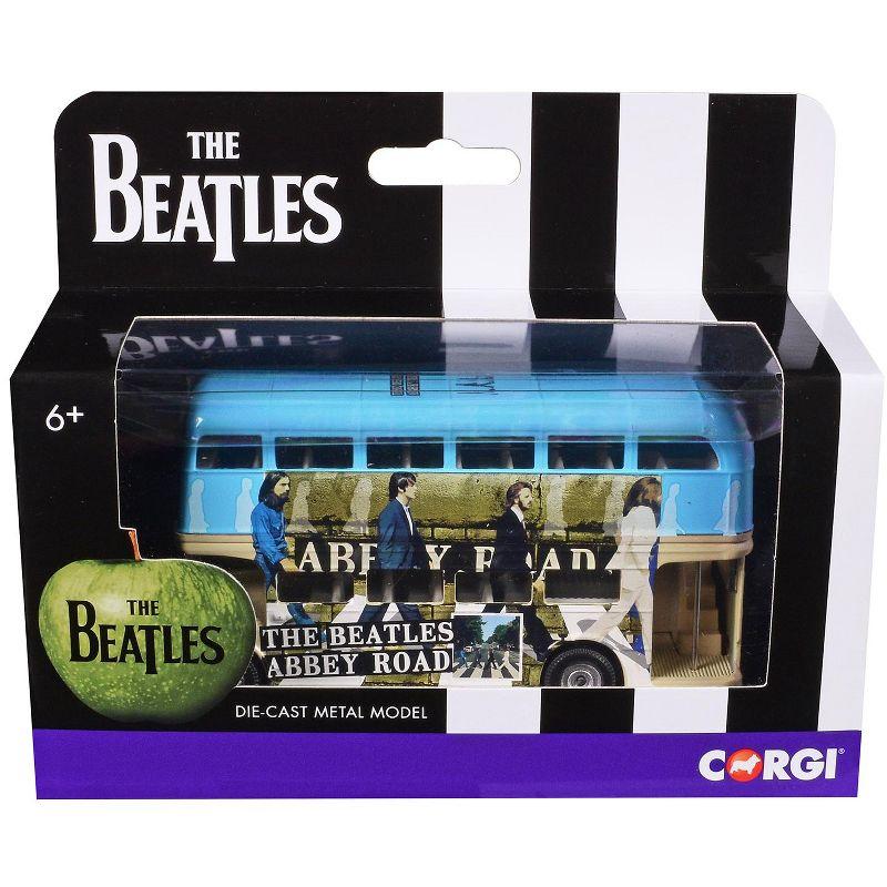 The Beatles London Double Decker Bus "Abbey Road" Blue and Beige Diecast Model Car by Corgi