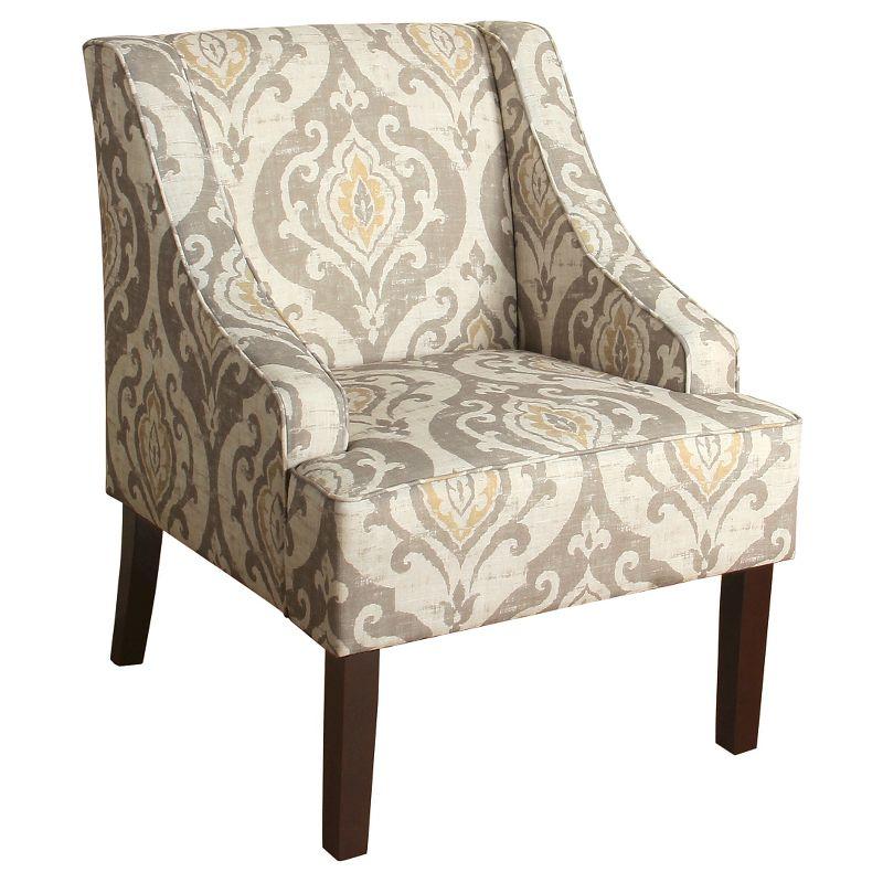 Classic Swoop Accent Armchair Natural Raffia - HomePop: Upholstered, Wood Legs, Foam Fill