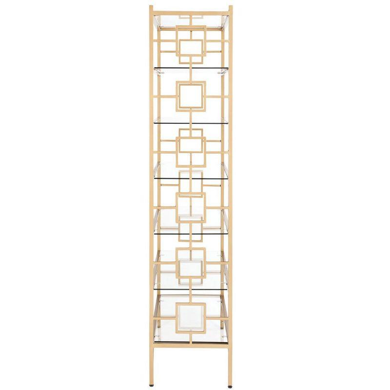 Brooklyn 7-Tier Etagere - Gold/Tempered Glass - Safavieh