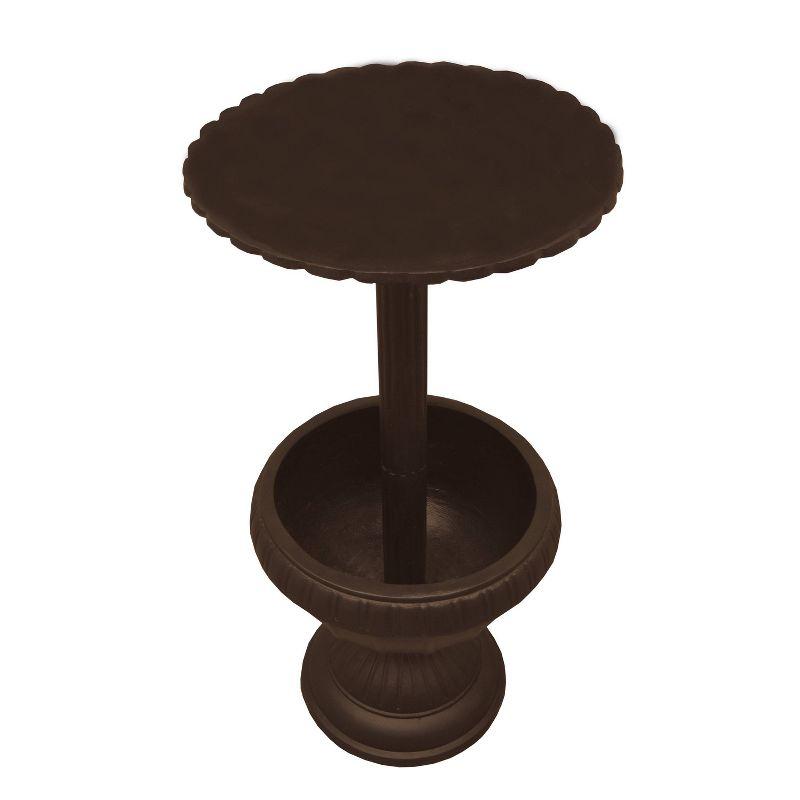 Ornate Cast Aluminum 35" Bird Bath with Planter - Brown - Oakland Living: Traditional Style, Easy Setup