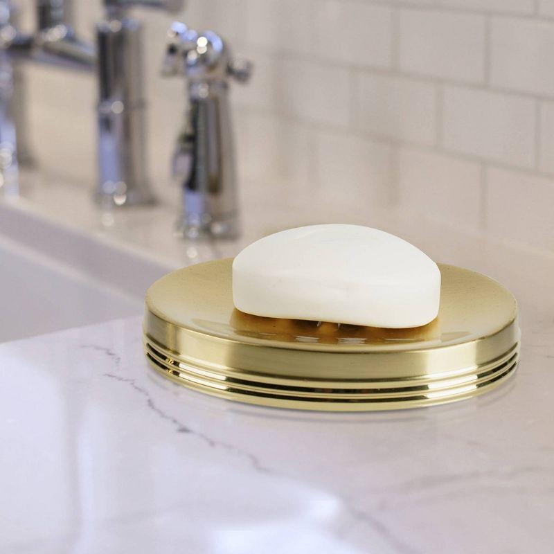 Nu Steel Jewel Decorative Stainless Steel Bar Soap Dish Holder : Microfiber, Machine Washable, Non-Slip Backing