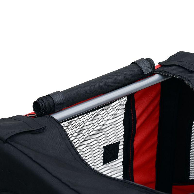 Aosom Dog Bike Trailer Pet Cart Bicycle Wagon Cargo Carrier Attachment for Travel with 3 Entrances Large Wheels & Mesh Screen - Red/ Black
