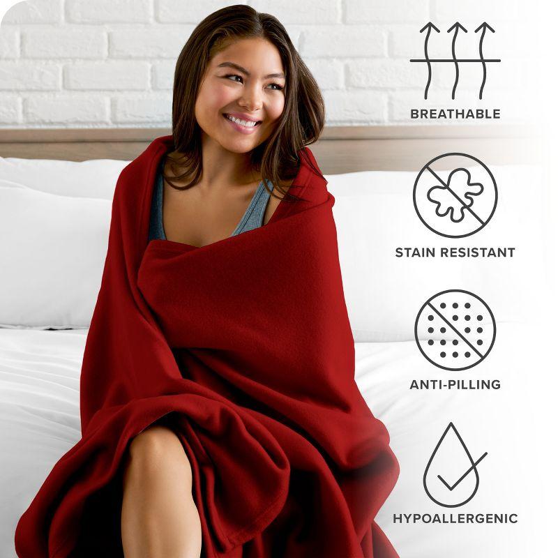 Lightweight Polar Fleece Blanket by Bare Home