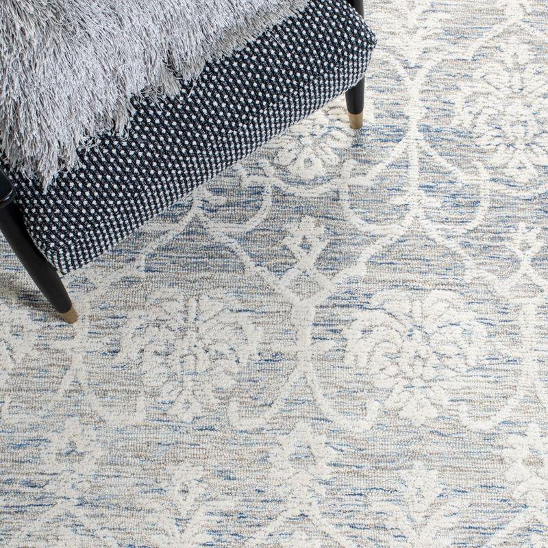 Hand-Tufted Light Blue Wool 6' Square Area Rug