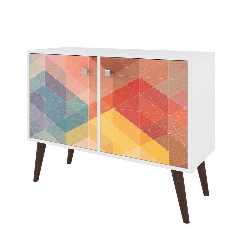 Avesta 2.0 Double Side Table White - Manhattan Comfort: Modern Corner Accent Table, Bedroom & Office Use