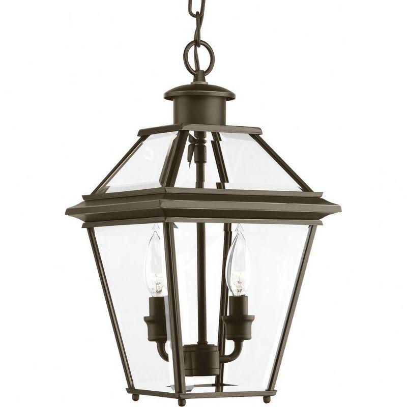 Antique Bronze 19" Outdoor Hanging Lantern with Clear Glass