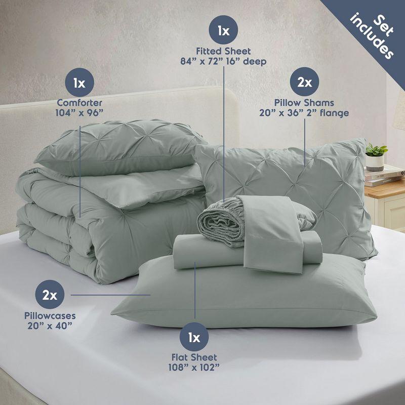 Bed-in-A-Bag Pleated Comforter Set with Bed Sheets